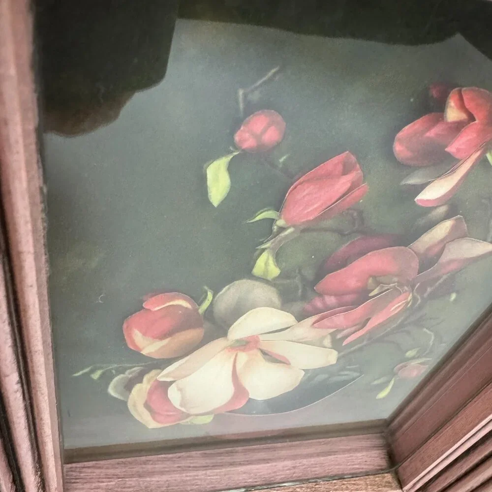 Antique Vintage 1972s  Wall Decor Wooden Frame - Display 3D  